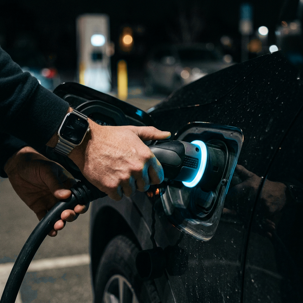 Conectando recarga de veículo elétrico